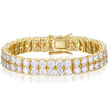 Double Row Moissanite Bracelet (3mm–5mm)